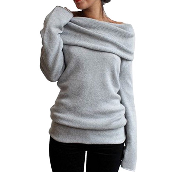 slouchy off the shoulder sweatshirt